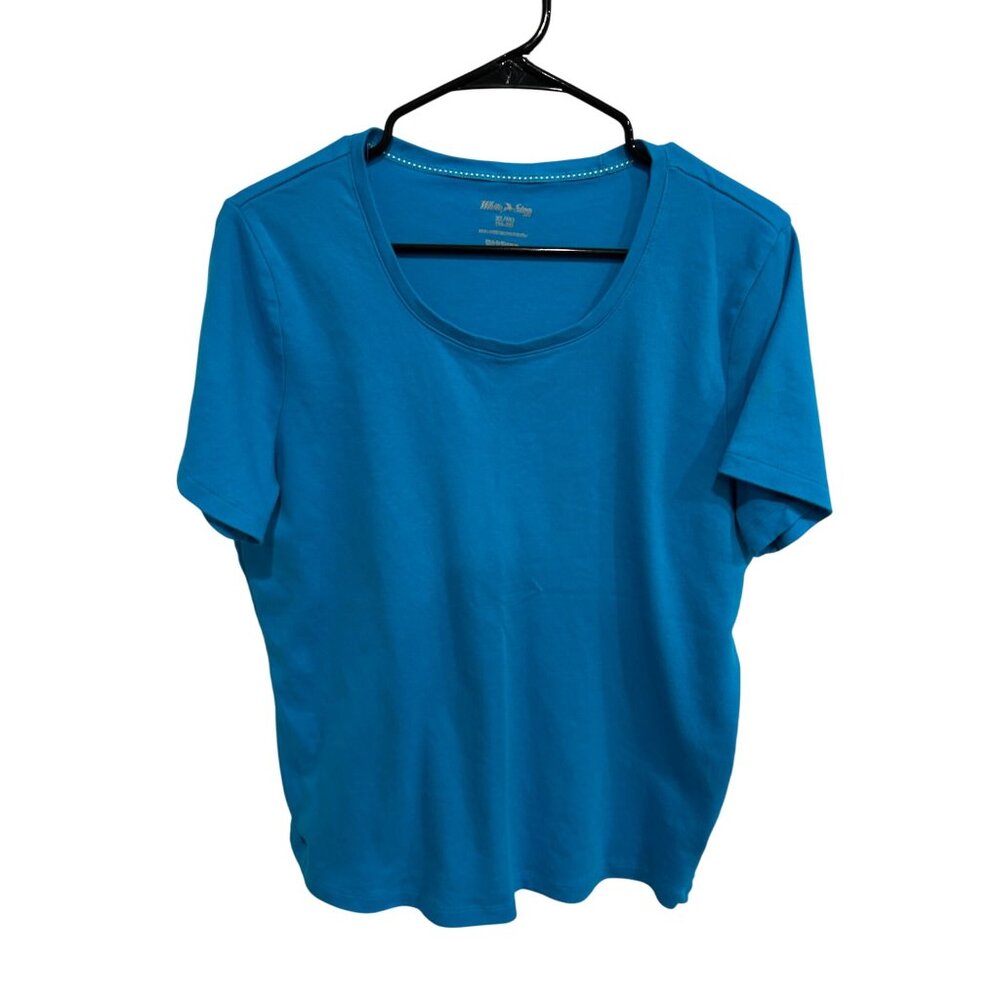 White Stag Womens Blue Short-Sleeve Cotton T-Shirt Sz  XL